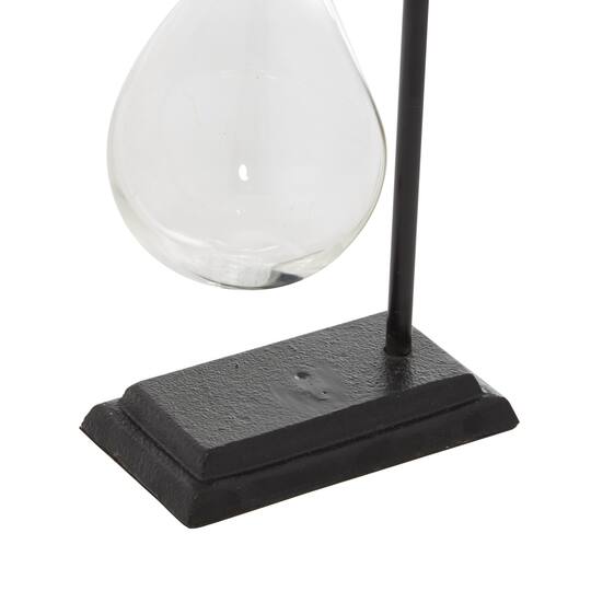 17" Clear Metal Contemporary Vase